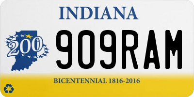 IN license plate 909RAM