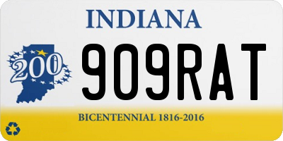 IN license plate 909RAT