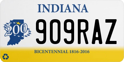 IN license plate 909RAZ
