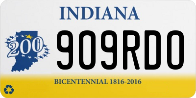 IN license plate 909RDO