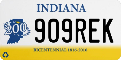 IN license plate 909REK