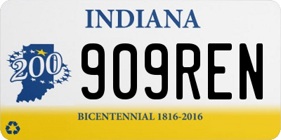 IN license plate 909REN