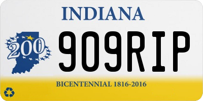 IN license plate 909RIP