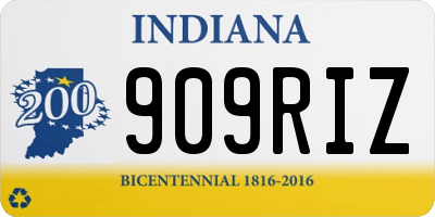 IN license plate 909RIZ