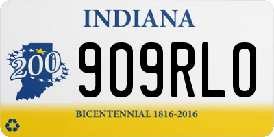 IN license plate 909RLO