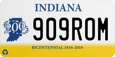 IN license plate 909ROM