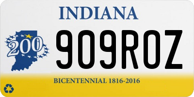 IN license plate 909ROZ