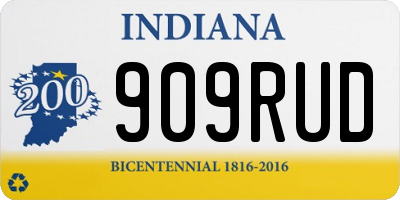 IN license plate 909RUD