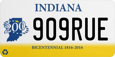 IN license plate 909RUE