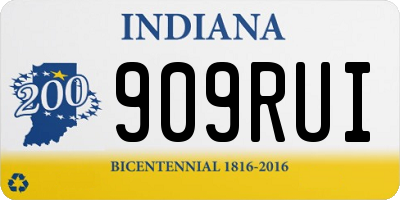 IN license plate 909RUI