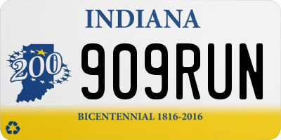 IN license plate 909RUN