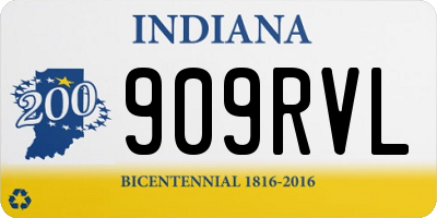 IN license plate 909RVL