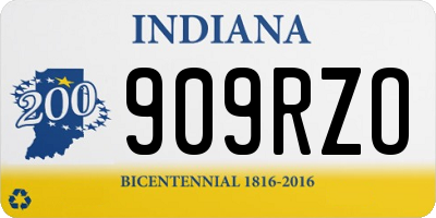 IN license plate 909RZO