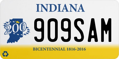 IN license plate 909SAM