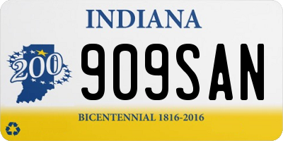 IN license plate 909SAN