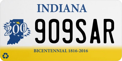 IN license plate 909SAR