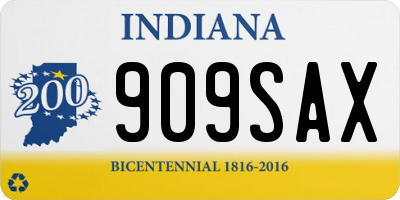IN license plate 909SAX