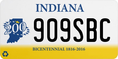 IN license plate 909SBC