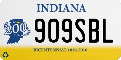 IN license plate 909SBL