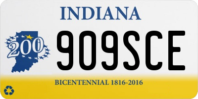 IN license plate 909SCE