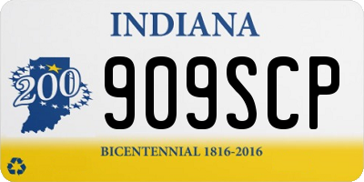 IN license plate 909SCP