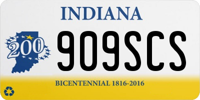 IN license plate 909SCS