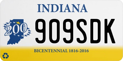 IN license plate 909SDK