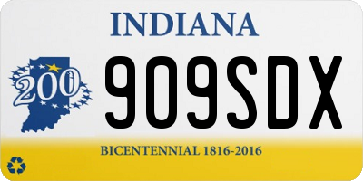 IN license plate 909SDX