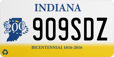 IN license plate 909SDZ
