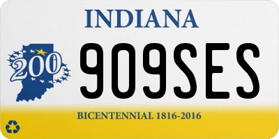 IN license plate 909SES