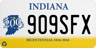 IN license plate 909SFX