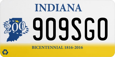 IN license plate 909SGO