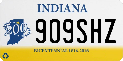 IN license plate 909SHZ