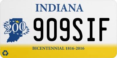 IN license plate 909SIF