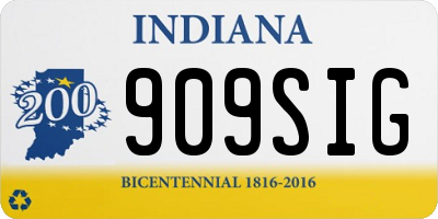IN license plate 909SIG