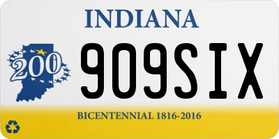IN license plate 909SIX