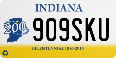 IN license plate 909SKU