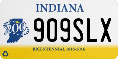 IN license plate 909SLX
