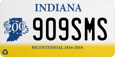 IN license plate 909SMS