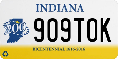 IN license plate 909TOK