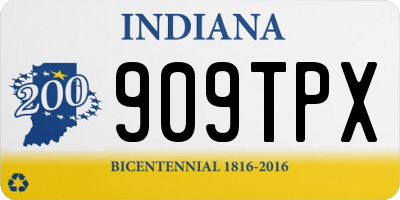 IN license plate 909TPX