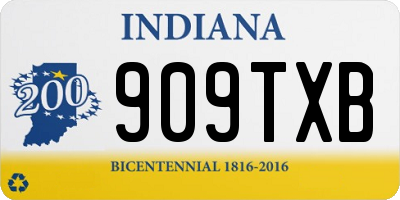 IN license plate 909TXB