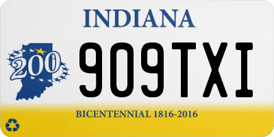 IN license plate 909TXI