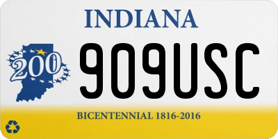 IN license plate 909USC