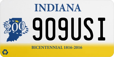IN license plate 909USI