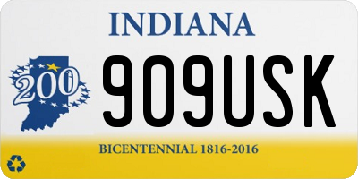 IN license plate 909USK