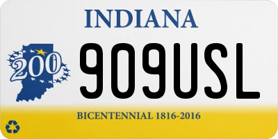 IN license plate 909USL