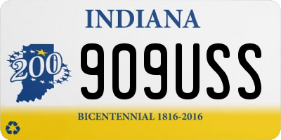 IN license plate 909USS