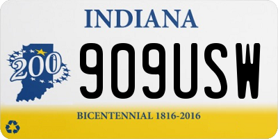 IN license plate 909USW