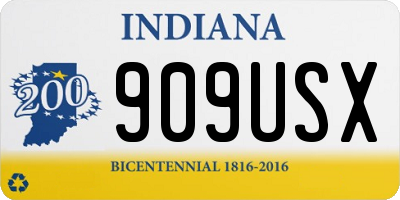 IN license plate 909USX